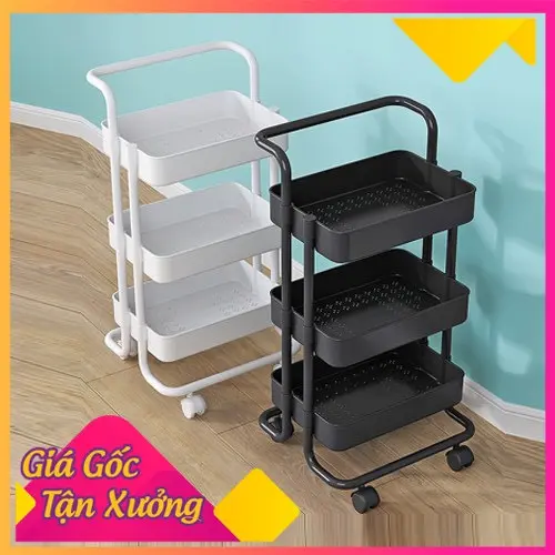phẩm [ Mới ] Kệ xe đẩy spa khung sắt khay nhựa chắc chắn cứng cáp đựng đồ nail để đồ nhà bếp gọn gàng có bánh xe di chuyển 2