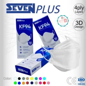 Masker Medis KF 94 Seven Plus 4 Ply Earloop (10 Pcs) | Masker Seven Plus KF94 Earloop