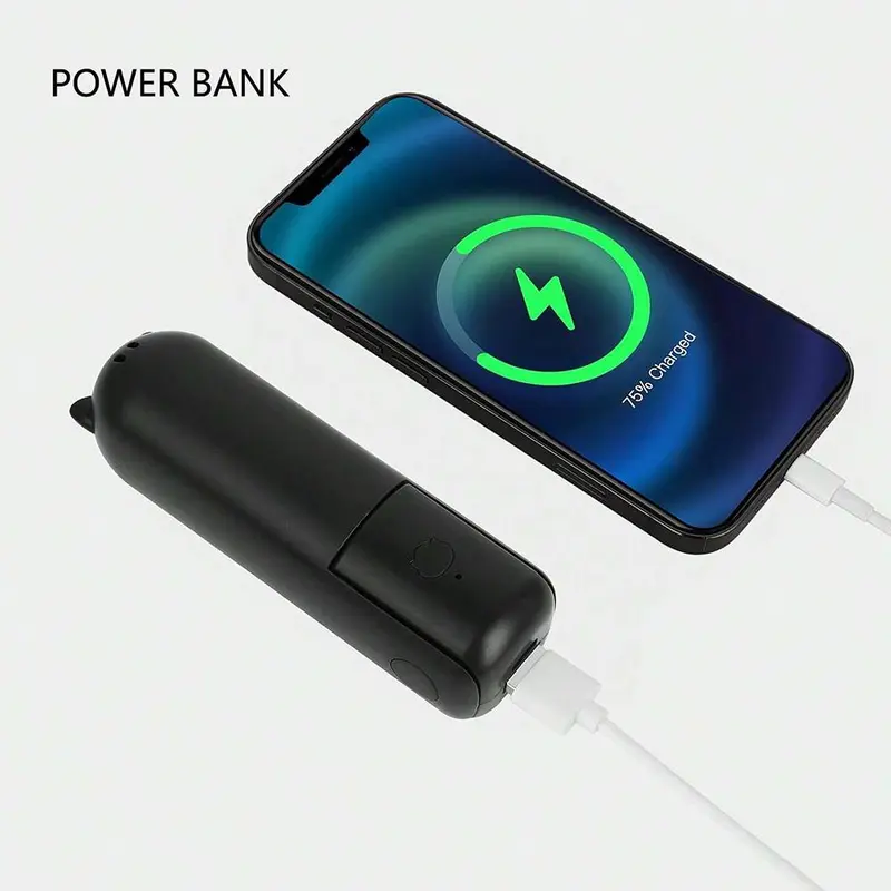 Portable Mini Fan, 1 Count 1200mAh Rechargeable Handheld Fan, Multifunctional Foldable Small Desktop Fan with Power Bank Function, Cooling Fan for Home 5
