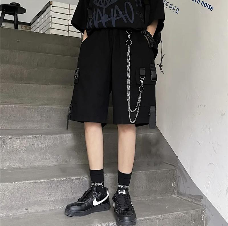 Quần Short UNISEX Nam Nữ , size 45 Đến 140kg ,Tuí Hộp Dây xích vải mịn thoáng mát Menswear Kem