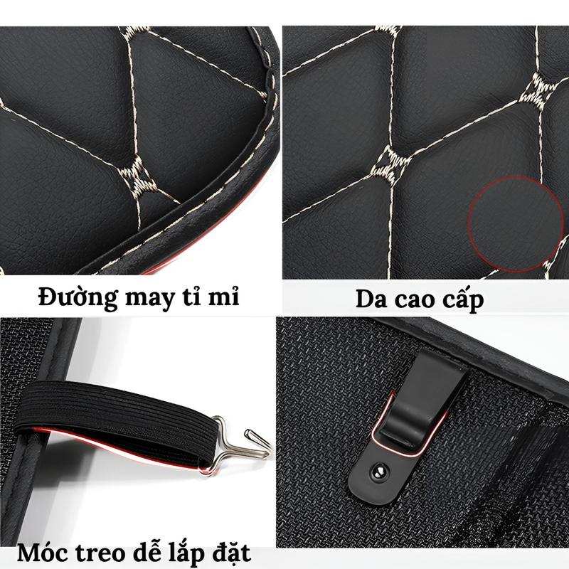 Tấm Chắn Lưng Ghế Ô Tô Da PU - Đệm Lót Bảo Vệ Lưng Ghế Ô Tô Có Logo Theo Hãng Xe, Chống Thấm Nước, Chống Trầy, Chống Bẩn 4