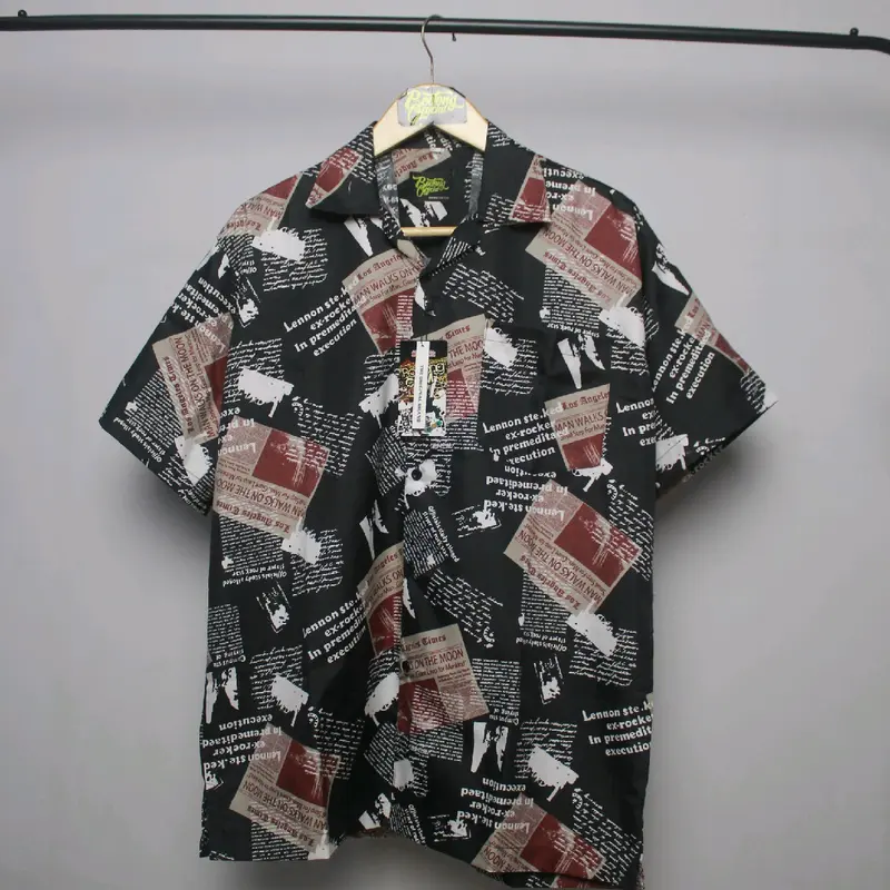 Kemeja Pantai Pria Dewasa | Kemeja Hawai Pria Motif Abstrak V-Neck 5