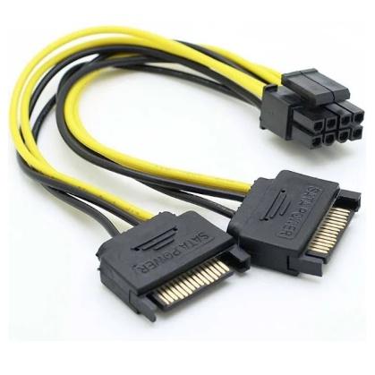 Cáp chuyển nguồn 2 SATA sang 8 Pin PCI-E cấp nguồn cho Card VGA đồ họa (SP000302)