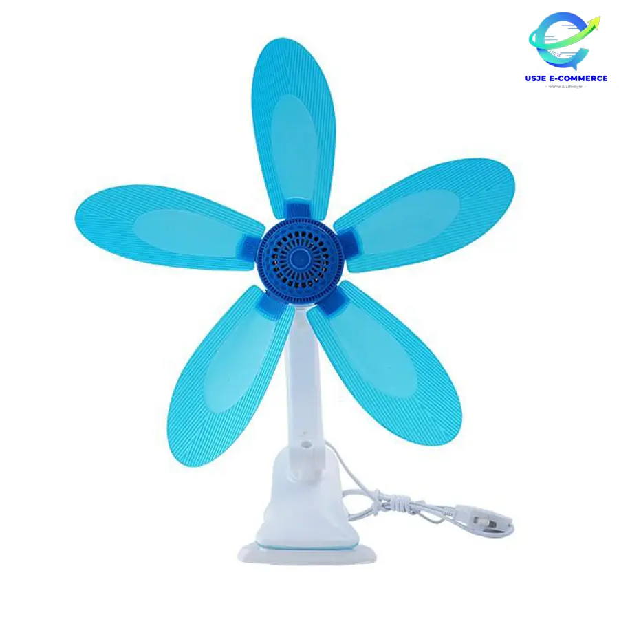 USJE Big Size Portable 5 Blades Clip Electric Fan 17Cm Blades