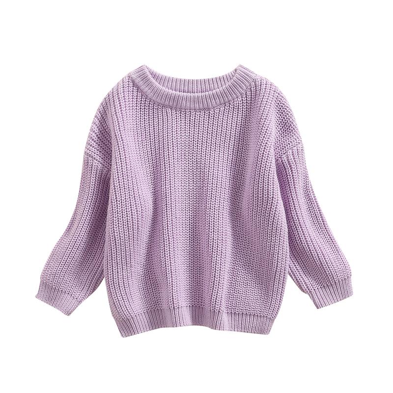 Product Introduction of Toddler Baby Round Neck Sweaters, Winter Warm Long Sleeve Candy Color Knit Pullovers 43