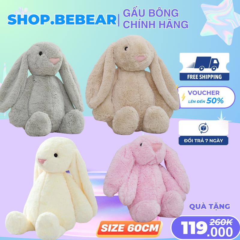 THỎ BÔNG JELLYCAT, JELLYCAT, GẤU BÔNG JELLYCAT, Thỏ Bông Ngộ Nghĩnh Cho Bé Quà Tặng Dễ Thương Đồ Chơi Voi jellycats xám Doll gaubong to quà  tặng gấu  jellycat