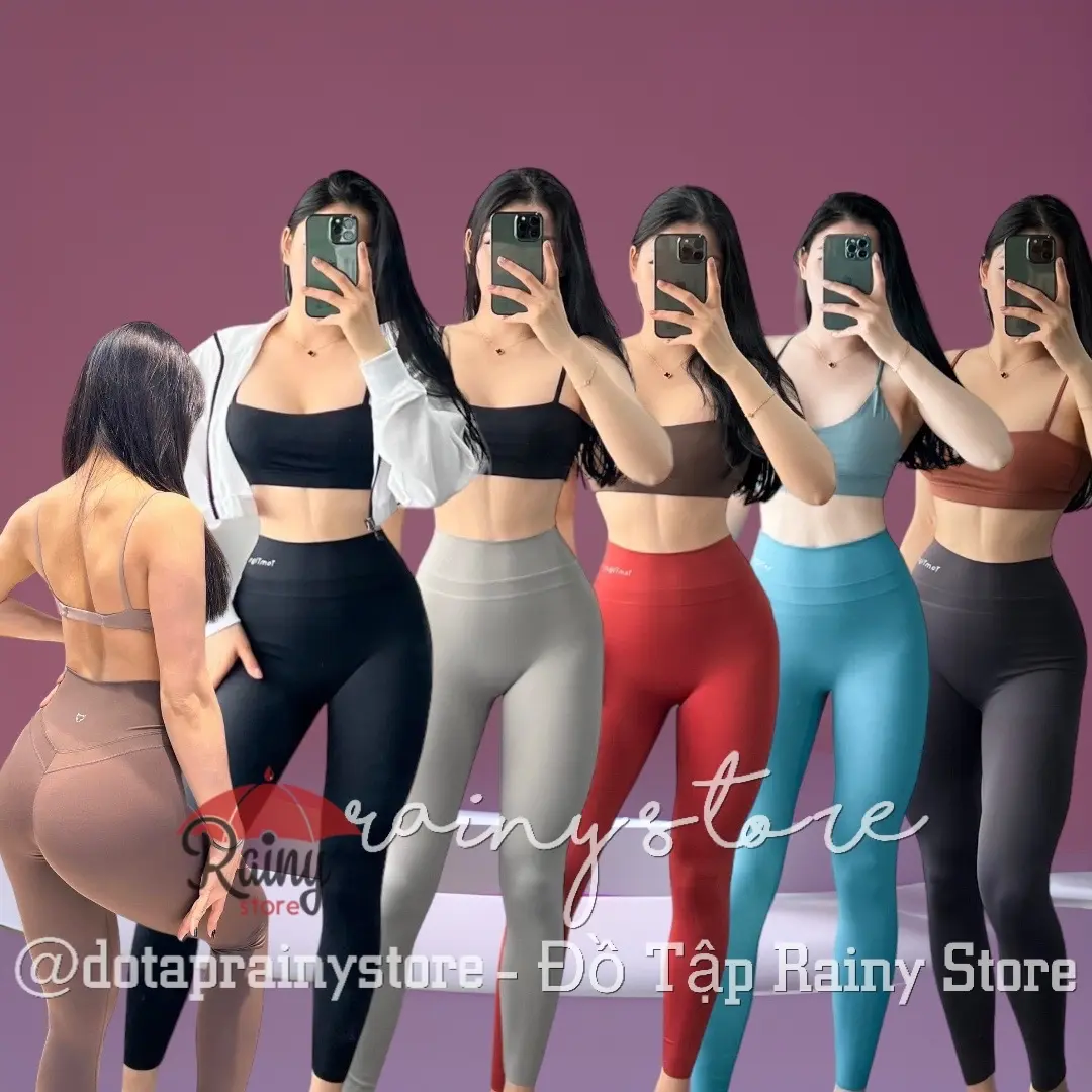 [ Mix Set ] Quần Legging TomTiger Poly cao cấp nữ mix Bra Tomtiger cúp ngang RAINY STORE