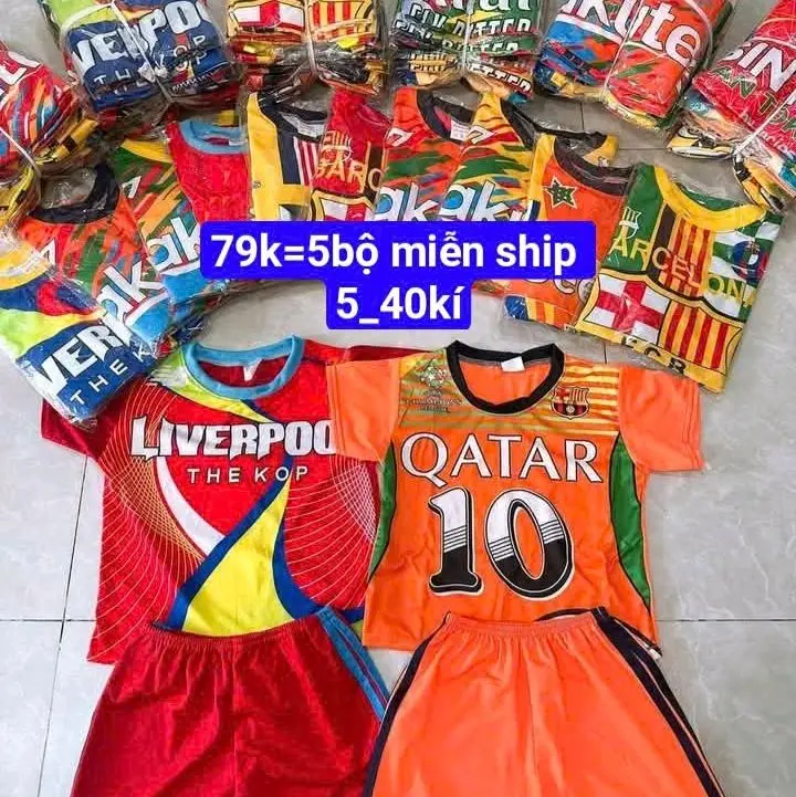 5_40kí combo 5bộ thể thao, đồ trẻ em,  đồ đá banh bộ thun mũ quần áo 1 set babytree baby
