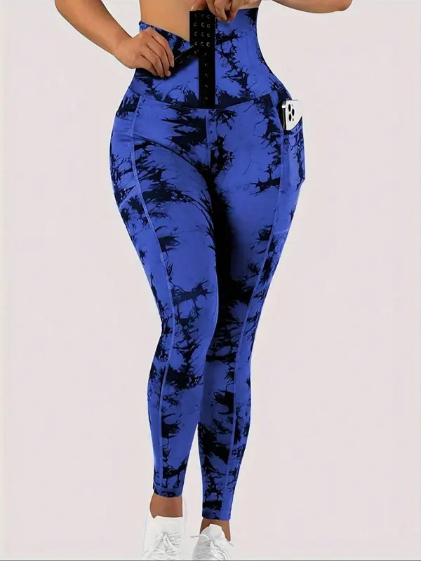 Women's Tie Dye Print High Waist Sports Leggings, Casual Comfy Breathable Seamless Skinny Pants for Yoga Gym Workout Running, Ladies Sportswear for All Seasons 4