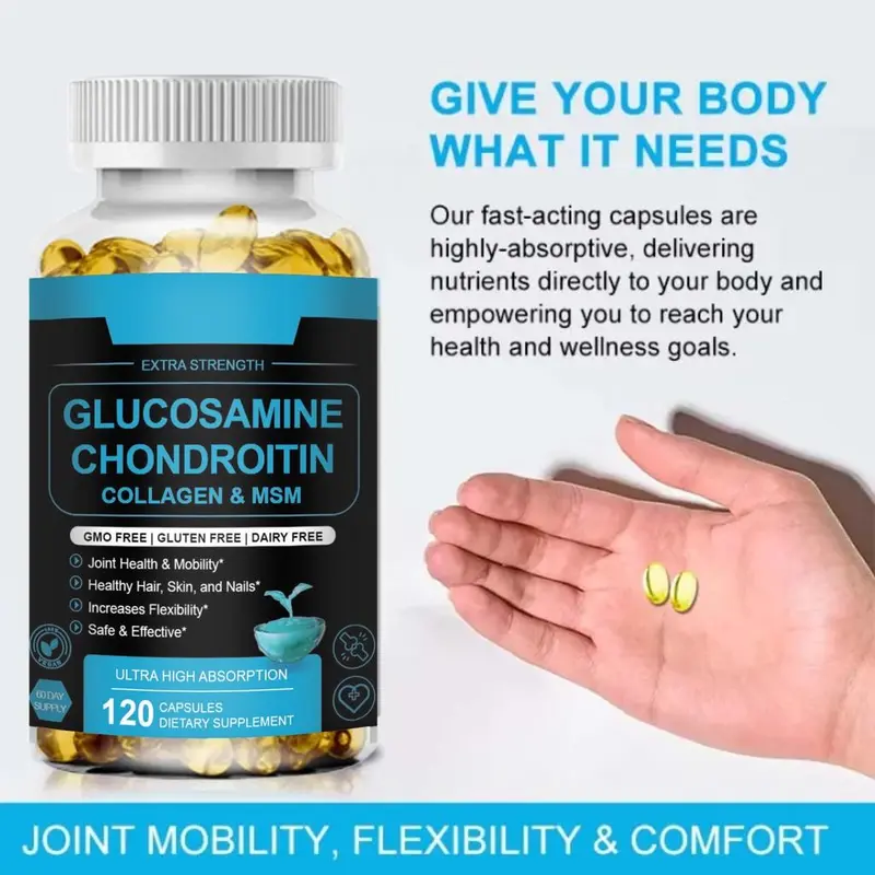 Glucosamine Chondroitin with Additional OptiMSM and Collagen Peptides120pcs 2