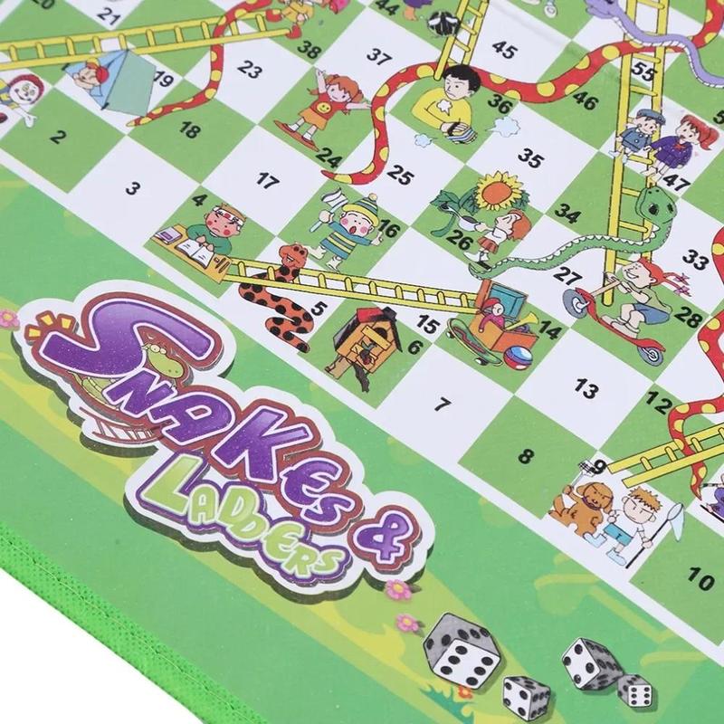 Product Introduction of Hot 1 Set Snake Ladder Educational Kids Children Toys Interesting Board Game Set Portable Flying Chess Board Family Board Game 8
