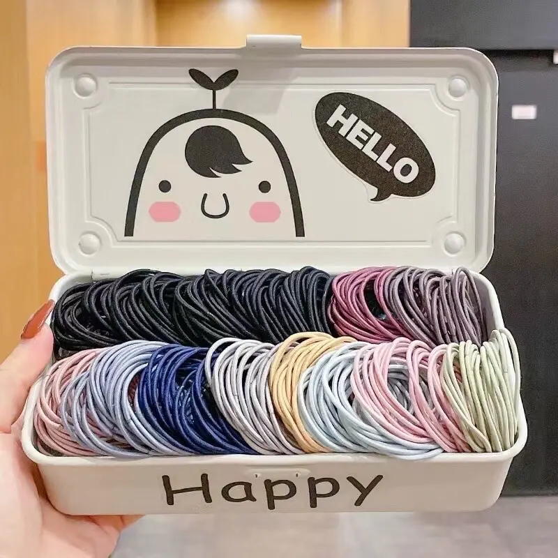100 pcs Korean Hairtie Set Include Pouch