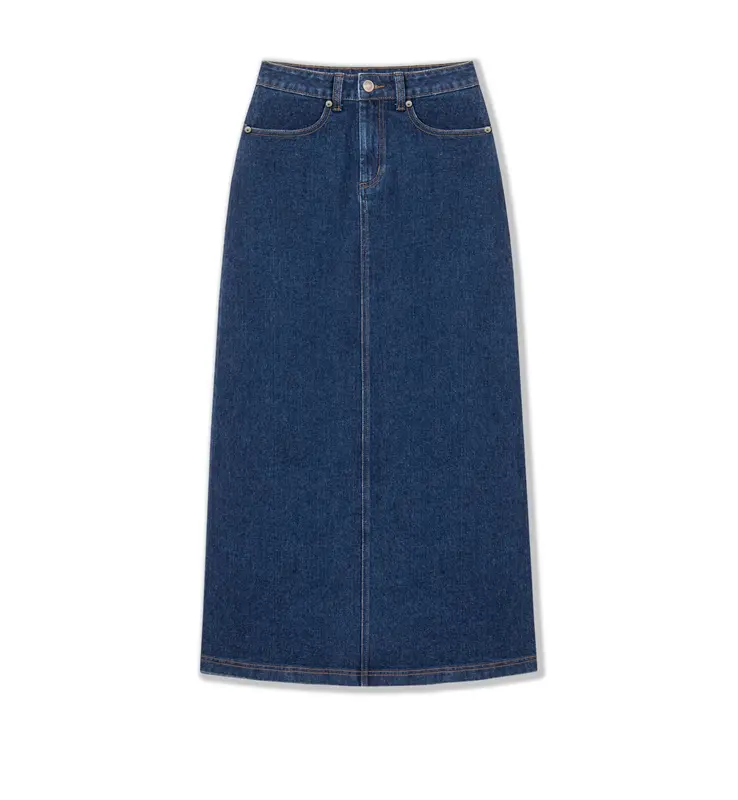 HAGOO chân váy Jeans bò nữ dáng dài chữ A Basic năng động trẻ trung {CV579} Nữ Women Nhung Voi 5