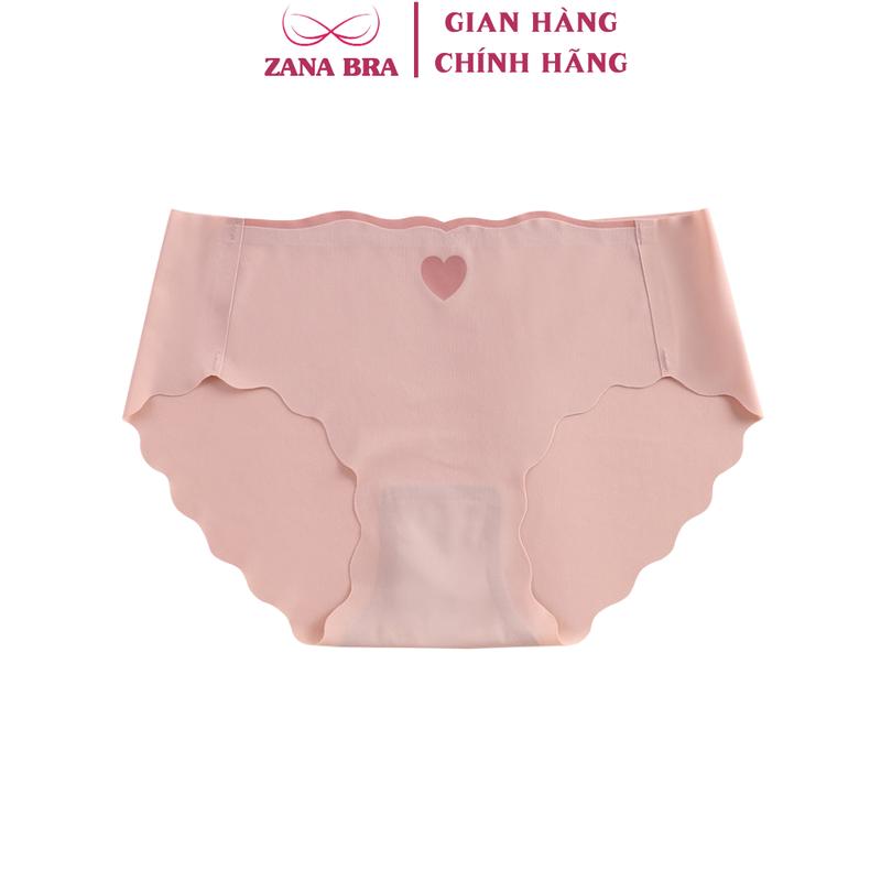 Quần lót nữ đúc su cạp vừa - Quần chip nữ đáy dán, viền lượn sóng không lộ hình trái Tim   ZANA BRA L8520 Voi Voan Trắng
