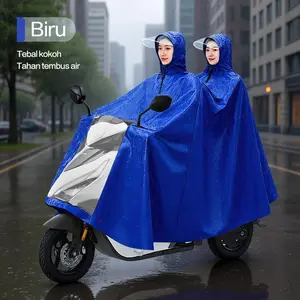 Jas hujan terbaru untuk dua orang, jas hujan motor yang modis dan tahan lama, tebal dan anti air, cocok untuk berkendara motor, bisa digunakan pria dan wanita