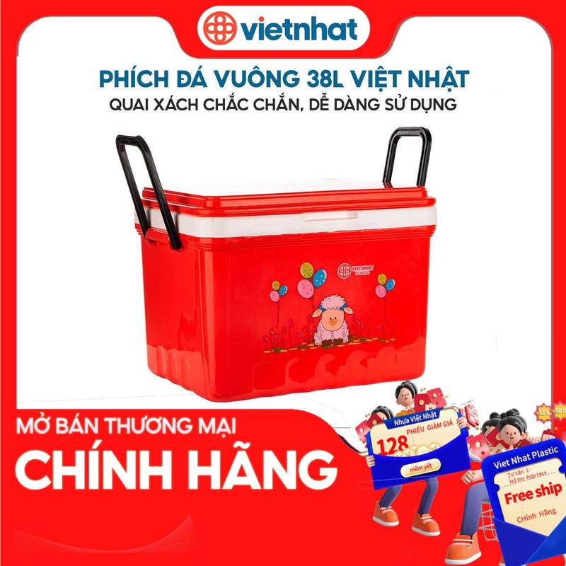 Thùng đựng đá, Phích vuông giữ nhiệt 38L tiện lợi Việt Nhật P3978 Nhựa Việt Nhật Premium Bag Túi