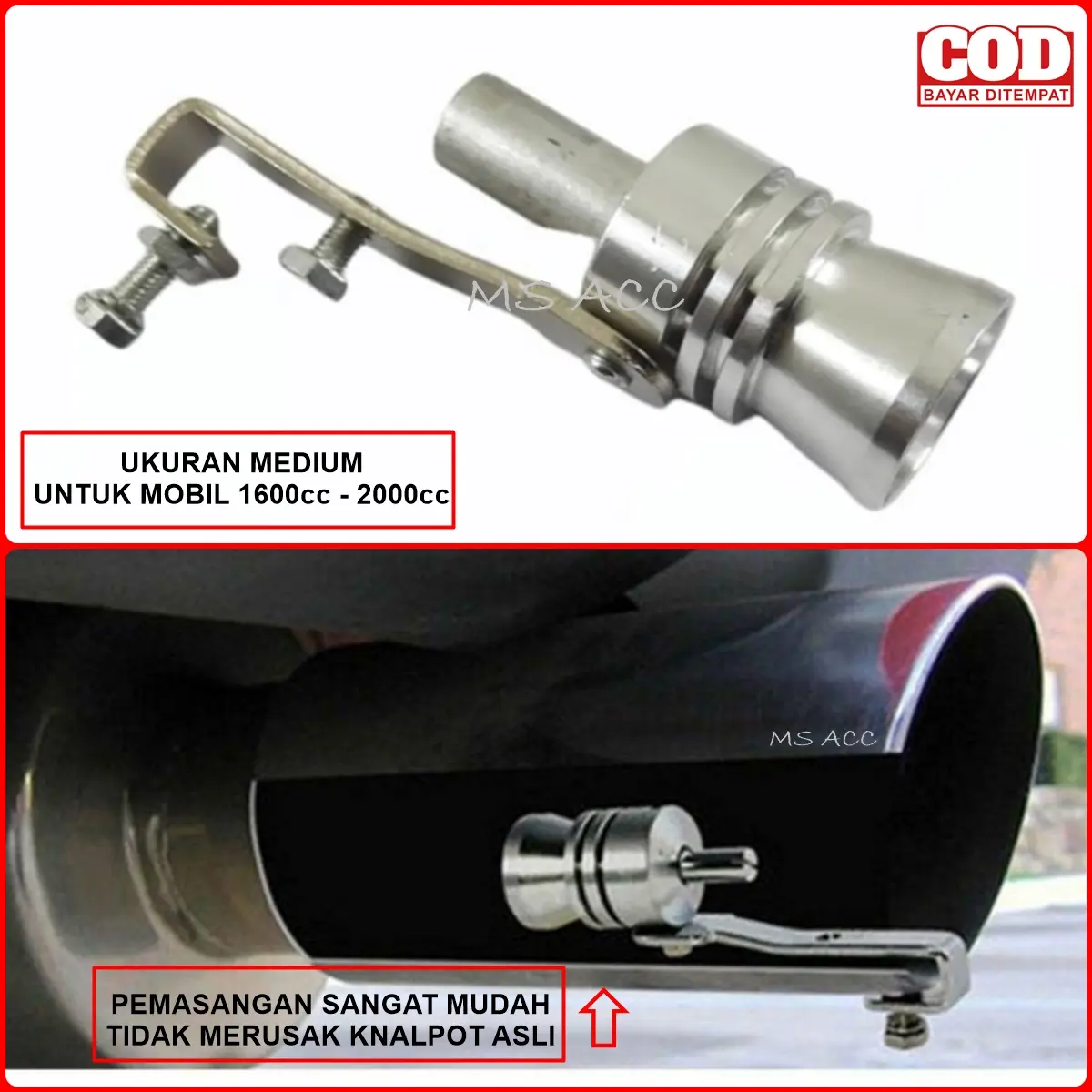 Turbo Whistle Knalpot Mobil Ukuran MEDIUM Untuk Mobil 1600cc 2000cc Whistler Peluit Siul Suara Turbo Palsu Fake Aksesoris Variasi Mobil Murah Viral JDM Racing Murah