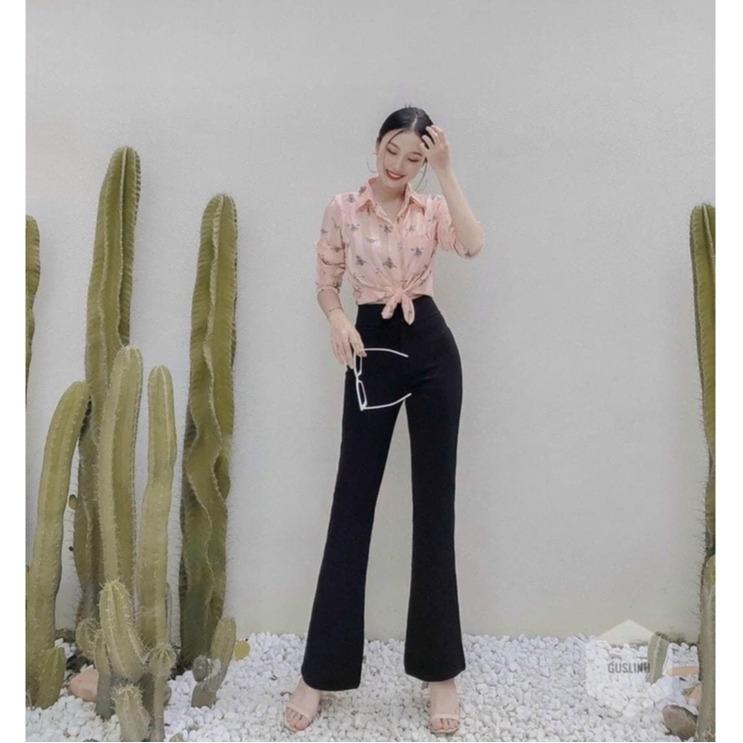Quần xuông nữ dáng loe không túi Women Nhung 1