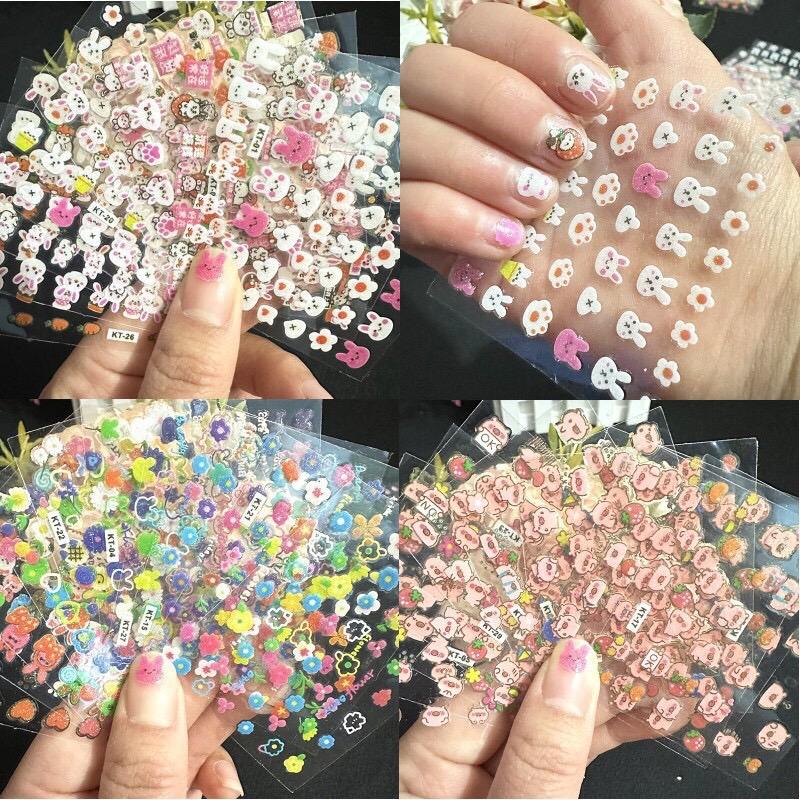 Sét 30 Miếng dán sticker trang trí móng tay cho bé hoạ tiết hoạt hình dễ thương Làm Nail