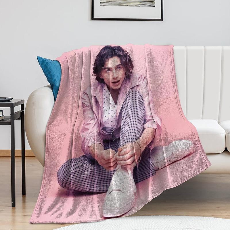 TikTok Shop Fleece Throw Blanket Timothee Chalamet Plush Fluffy Blanket Flannel Blankets for Sofa Couch Bed