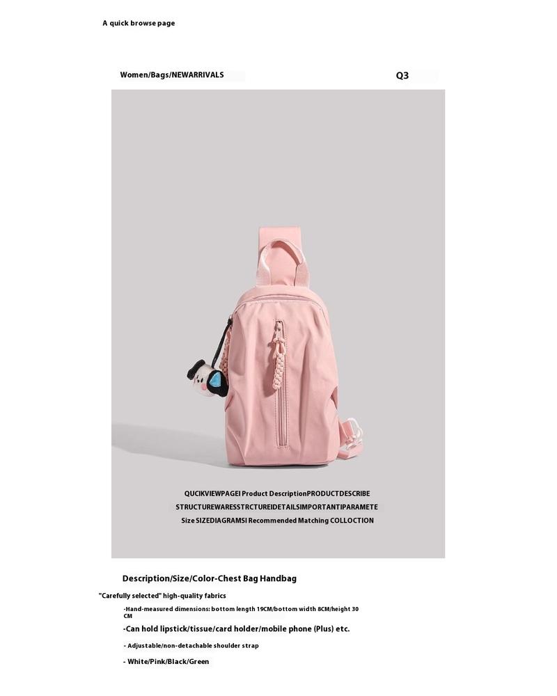 Product Introduction of Youth and fashion men's bags and women's bags popular sports and leisure simple travel breast bag messenger bag couple bag 1