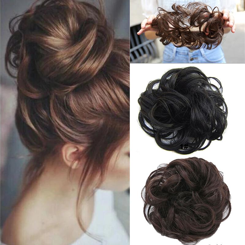 Sambungan Rambut Sanggul Berantakan, Sintetik, Gaya Donat, Untuk Wanita ...