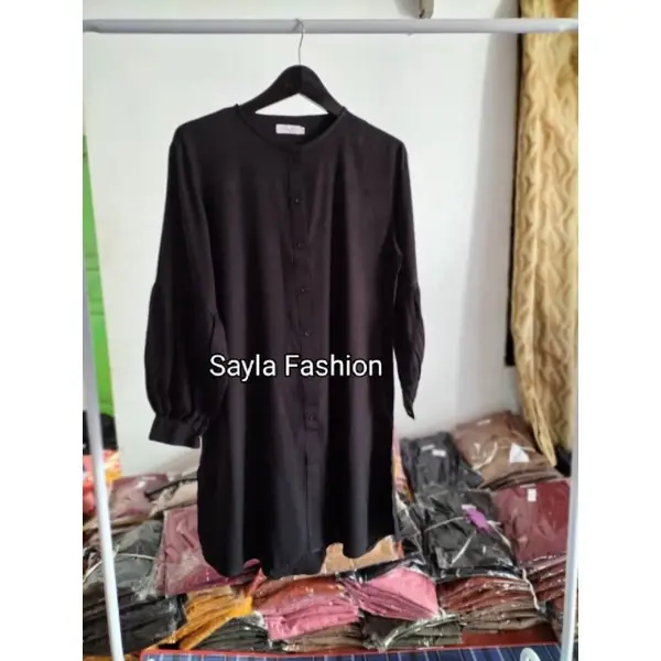 Najwa Long Tunik Katun Rayon Polos Premium Wanita Jumbo 4