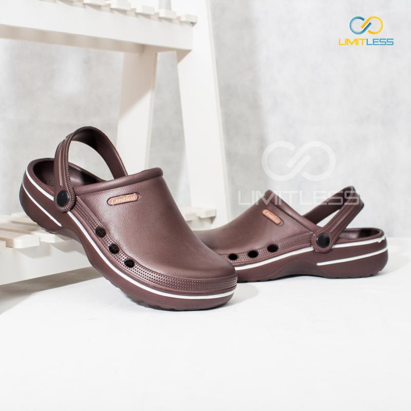Limitless - Sandal Baim Pria Lab Terbaru Sendal Cowok Kodok Slipon Tali Belakang Tidak Pengap Bahan Berkualitas Ringan - Size 40-44 Karet 8