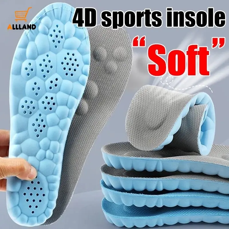 Insole sukan dengan teknologi awan, sisipan busa memori untuk melegakan kesakitan, kusyen kasut, pad kasut larian, Uniseks Shoe Getah