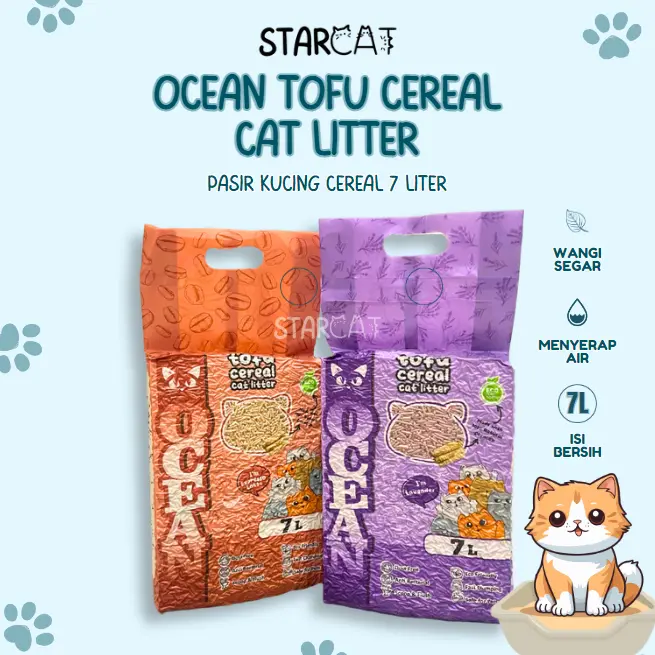 SC Ocean Tofu Cereal Cat Litter 7L Pasir Kucing Wangi 7 Liter 0
