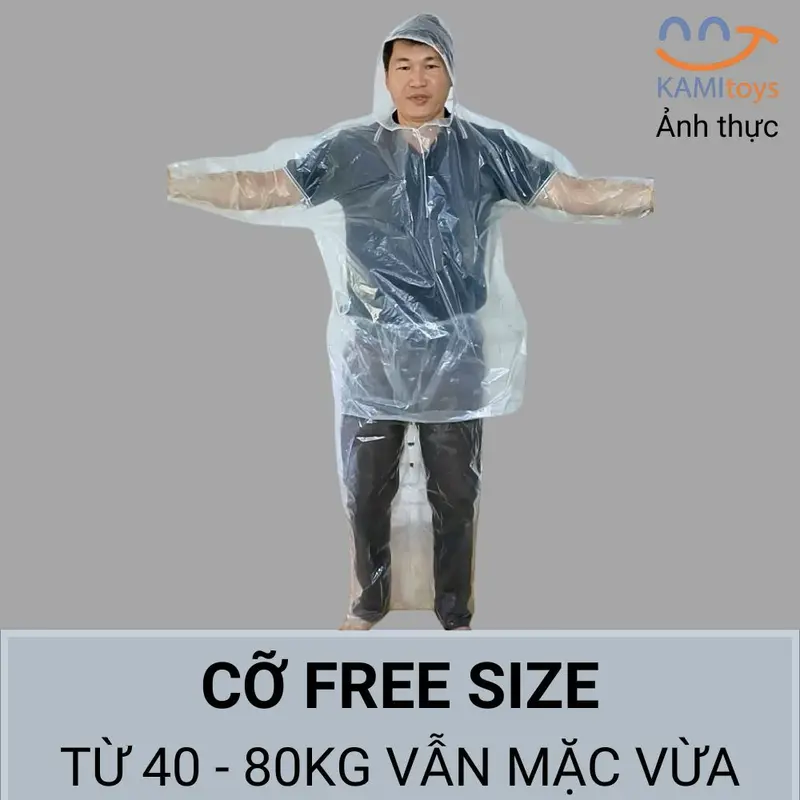 Áo đi mưa và chống gió trong suốt loại Bộ gồm: Quần + Áo đi xe máy hoặc đi bộ mã 79003 4
