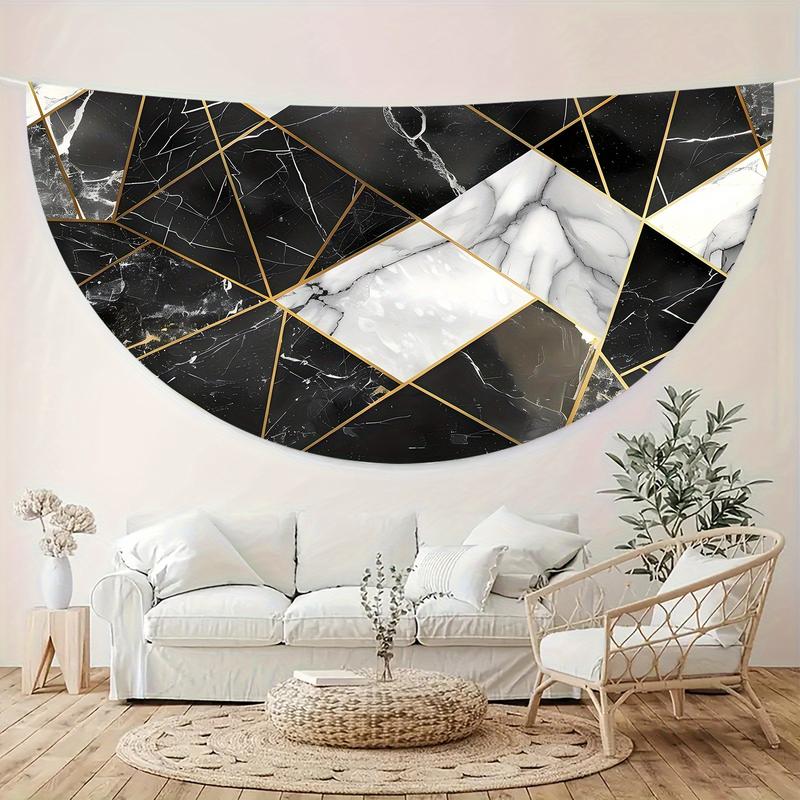 Product Introduction of 1pc Marble Pattern Round Tablecloth - Polyester, Dust-Proof, Perfect For Home Parties & Living Room Decor Suitable For Any Indoor And Outdoor Dining Decoration Or Functional Use 20