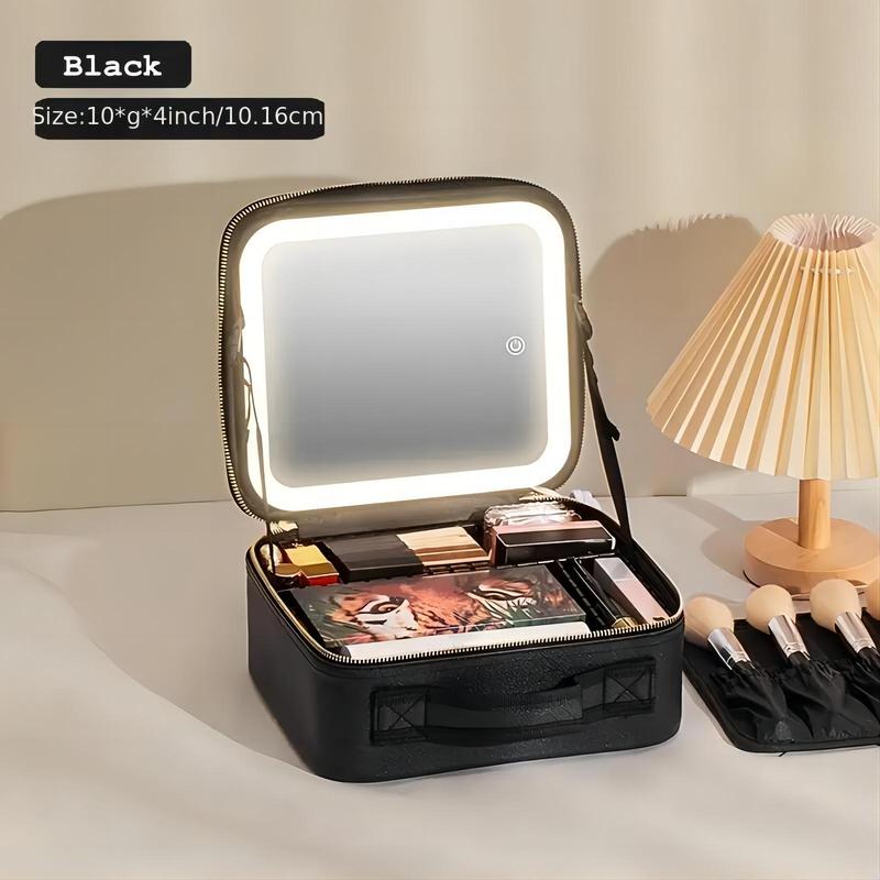 Product Introduction of Portable Makeup Bag with Full Screen Mirror, Large Capacity Cosmetic Storage Bag, Summer Cosmetic Gift for Women, Professional Travel Makeup Organizer 10