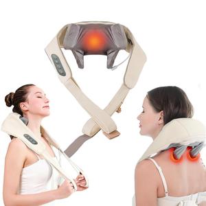 Comfort Electric Heated Massage Pillow with Two-way Control, Wired Massager for Neck & Shoulder & Back & Waist, Car, Office Chair Massager, Valentine's Day Gift