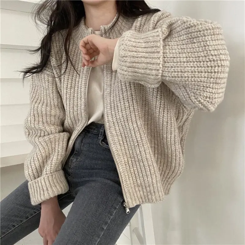 LINE KNITTED JACKET KOREAN CARDIGAN SWEATHER KOREA SWEATER JAKET WANITA BAHAN RAJUT PREMIUM