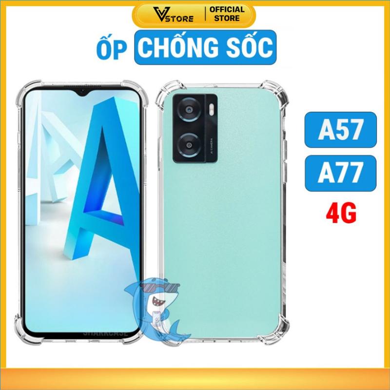ốp lưng cho oppo a57 a77 4g 2022 dẻo trong suốt silicon chống sốc bảo vệ điện thoại viền vuông Phụ Kiện ốp phôi cao cấp Vstore