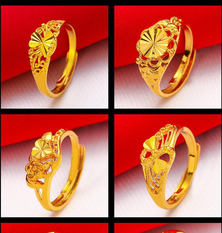 Product Introduction of Fashion Ladies 24K Simulated Gold Jewelry Ladies Rose Ring Elegant Ladies Lucky 2