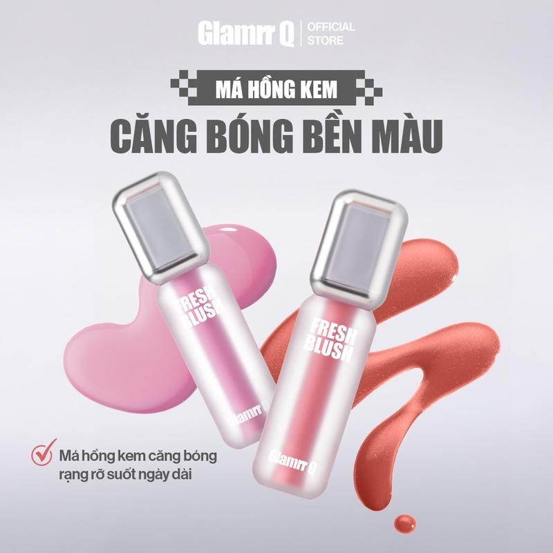 Má Hồng Kem Căng Bóng Glamrr Q Glow Lasting Fresh Blush 3.8g 2