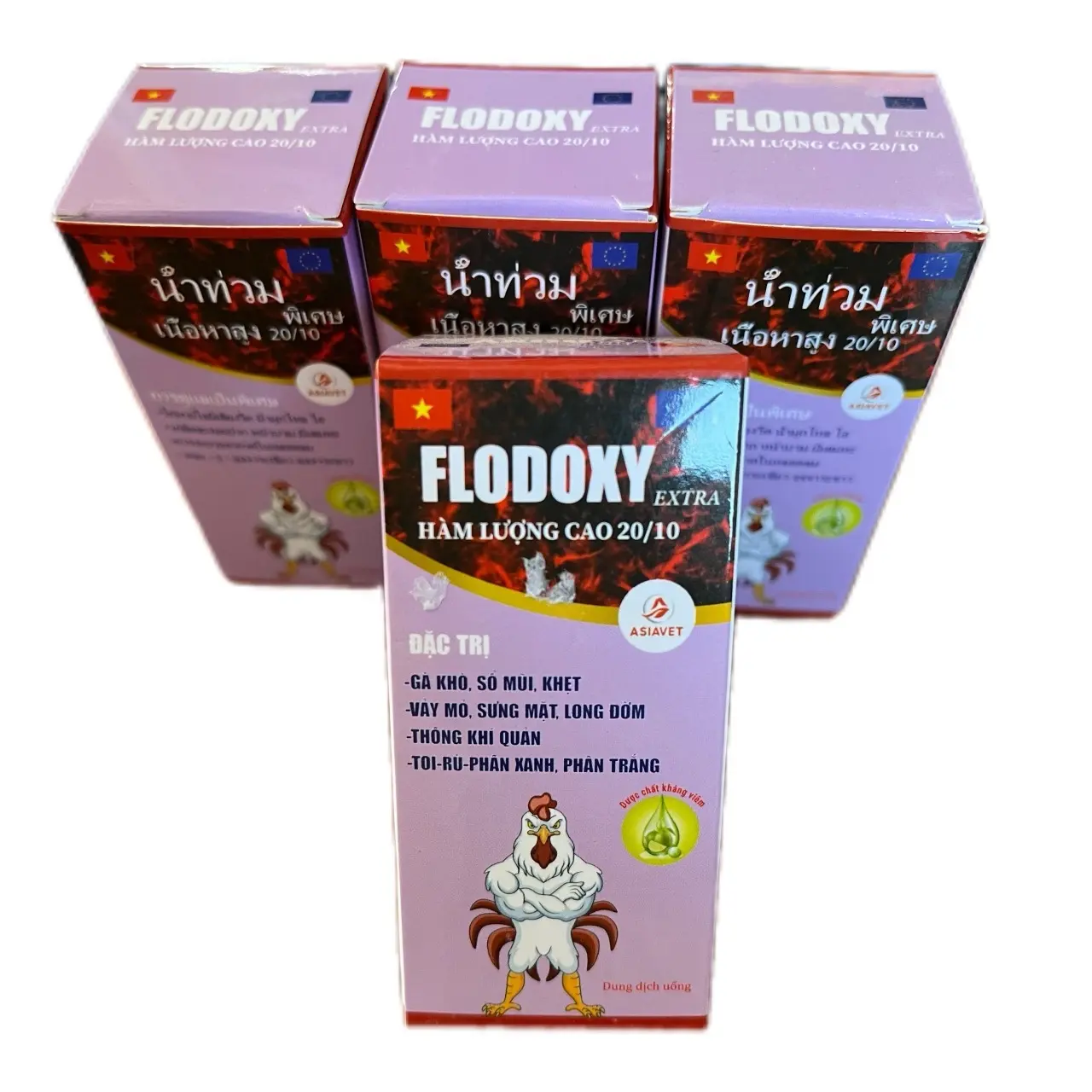 Flodoxy thái thảo dược hàm lượng cao , khò khè , sổ mũi , toi rù phân xanh phân trắng , sưng phù đầu cho gà