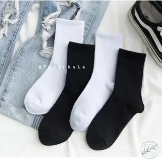 [HÀNG LOẠI 1] Tất cổ cao, vớ nam nữ màu trơn basic, Tất vớ Unisex dễ phối đồ co giãn thoải mái chống mùi hôi chân Menswear