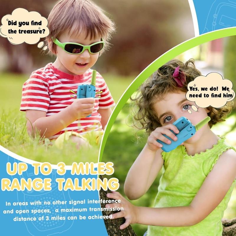 Product Introduction of Kids Walkie Talkies 3-12 Year Old Boys Girls 22 Channels Two Way Radio Toys with Backlit LCD for Outdoor Camping Hiking 1