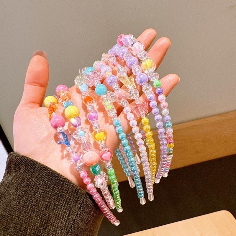 Product Introduction of Children's Necklace Jewelry Set Colorful Beaded Bracelet Cartoon Hair Hoops Earrings Princess Girl Accessories 14