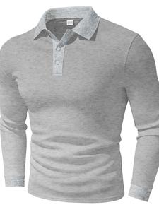 Camisa tipo polo de manga larga para hombre, corte regular, tejido de gofre para primavera y otoño, ropa de moda para uso diario