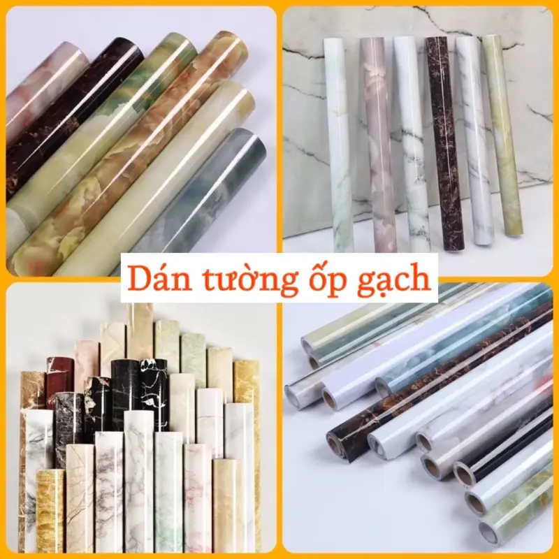 (Dán tường ốp gạch) Cuộn 2mx 60cm Giấy Decal dán bếp chống dầu mỡ, chịu nhiệt tốt, sẵn keo dán