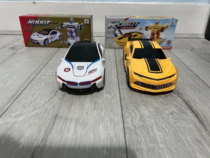 Bump & Go Action Police Car Transforming change to Robot With Music/Lights Robot Deform Brain development Childs curiosity Educational Gift Set Boys Girls Multicoloured Game Musical 3