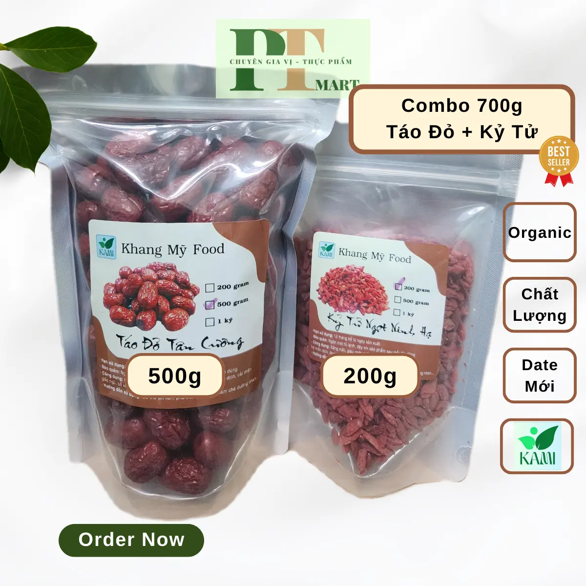Combo Táo Đỏ Tân Cương (500g) + Kỷ Tử Ninh Hạ (200g). Tốt cho sức khỏe Ăn Vặt