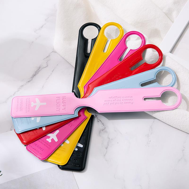 Product Introduction of 1/2pcs PVC Strip Luggage Tag Boarding Pass Portable Checked Pendant Luggage Case Anti-loss Tag Identification Tag Travel Accessory 1