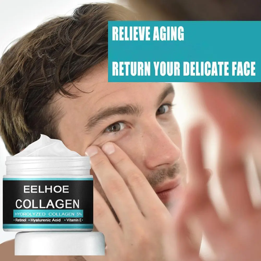 EELHOE Collagen Retinol Facial Moisturizer Cream For Men, Anti Wrinkle Hyaluronic Acid Vitamin E Hydrating Firming Face Skin