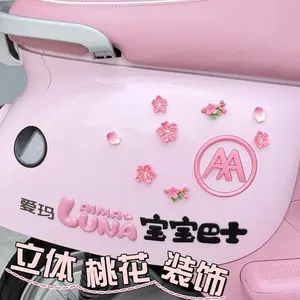 Cocok untuk Ninebo Simulasi Bunga Persik Aksesori Dekoratif Skuter Listrik Stiker Pelindung Goresan