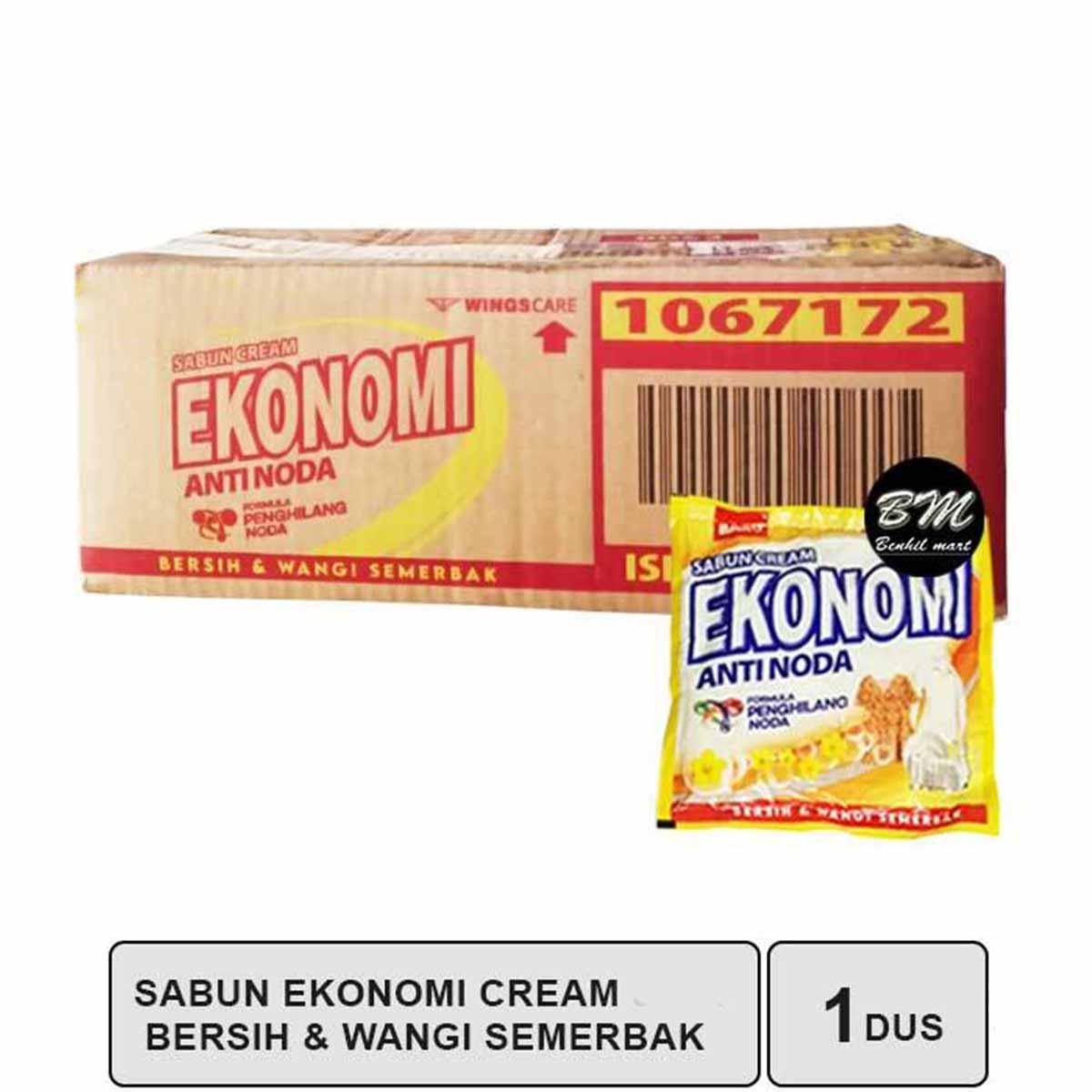 Sabun Cream Ekonomi 67gr 1 Dus [Isi 60 Pcs] / Sabuk Cucui baju Piring Colek Putih Kuning Pink Hijau Siwak & Jeruk Nipis 1 Karton